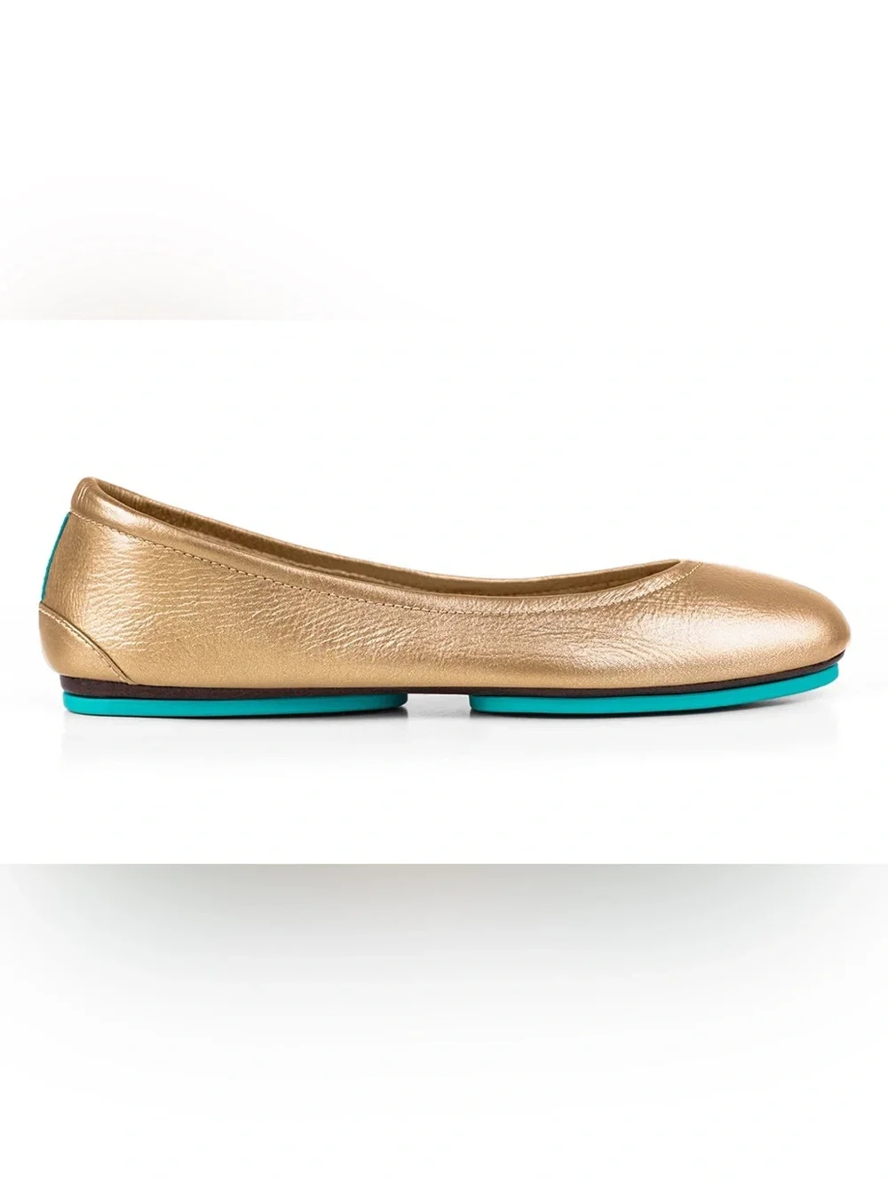 Tieks Golden Glitz Leather Ballet Flat Women 7 Metallic Gold